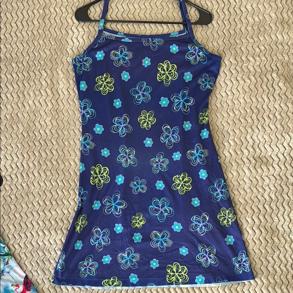 Floral Patterned Blue Dress